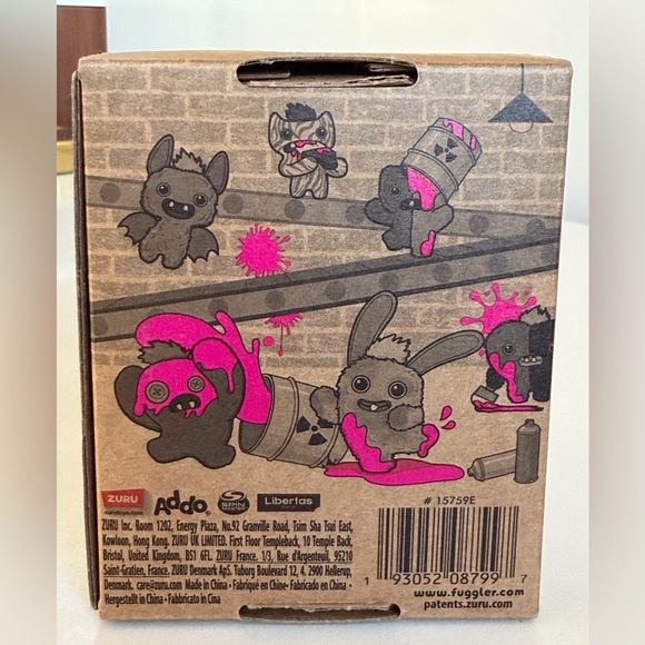 FUGGLER Baby Pinkles Pink Button Eyes Bag Charm Key Ring NWT - Picture 6 of 6